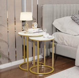 Interior Ave - Deva Gold Nested Side Table Set - Front View