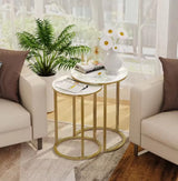 Interior Ave - Deva Gold Nested Side Table Set - Side View