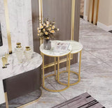 Interior Ave - Deva Gold Nested Side Table Set - Top-Down View