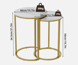 Interior Ave - Deva Gold Nested Side Table Set - 45-Degree Angle