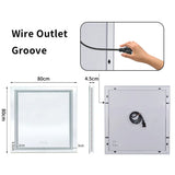 Interior Ave - 80 x 80cm Square Frameless LED Bathroom Mirror - 45-Degree Angle