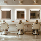 Interior Ave - LED Square Frameless Salon / Bathroom Wall Mirror - 80 x 80cm - Side View