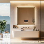 Interior Ave - 80 x 80cm Square Frameless LED Bathroom Mirror – Bluetooth