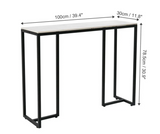 Interior Ave - Stone Marble Console - Marble & Black - 45-Degree Angle