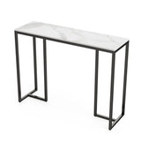 Interior Ave - Stone Marble Console - Marble & Black - Front View
