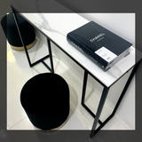 Interior Ave - Stone Marble Console - Marble & Black - Top-Down View