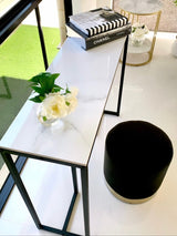 Interior Ave - Stone Marble Console - Marble & Black - 45-Degree Angle