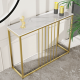 Interior Ave - Stone Marble Console - Marble & Gold - Side View
