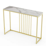 Interior Ave - Aurelia Hallway Console Table - Gold - 120cm - Side View
