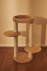 Whisker Wonderland Premium Eco Bamboo Cat Tree Small - Natural Bamboo Structure, Safe & Stable, Multi-Functional Cat Furniture, Climbing & Scratching