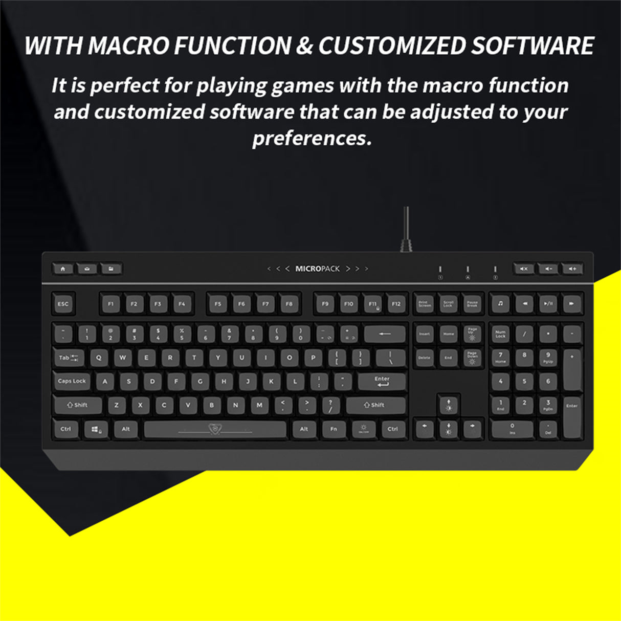 Illuminated RGB Gaming Keyboard with 8 Light Modes and 19 Anti-Ghosting Keys