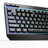 Illuminated RGB Gaming Keyboard with 8 Light Modes and 19 Anti-Ghosting Keys - Rear View