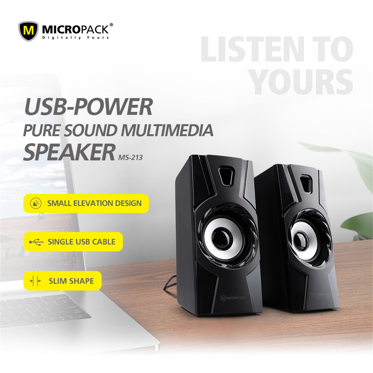 Compact USB Stereo Speakers with Subwoofer for Enhanced Computer Audio