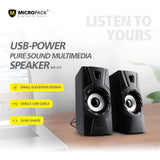 Compact USB Stereo Speakers with Subwoofer for Enhanced Computer Audio - Top-Down View