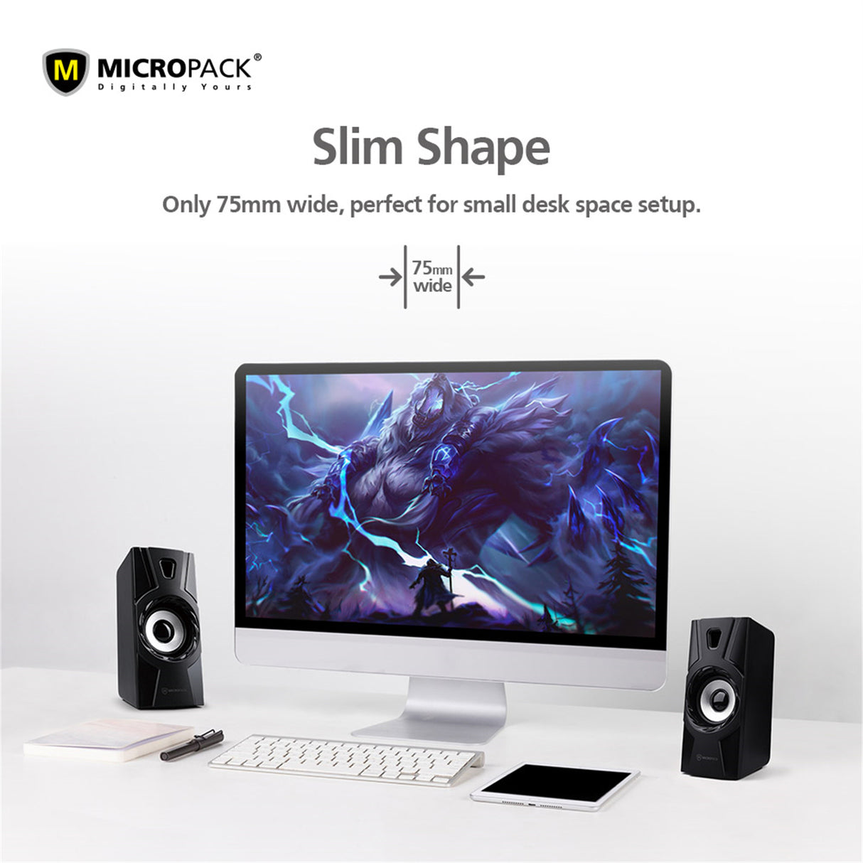 Compact USB Stereo Speakers with Subwoofer for Enhanced Computer Audio