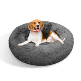 Pawfriends Dog Pet Cat Calming Bed Warm Plush Round Nest Comfy Sleeping Bed Dark Grey 100cm - 45-Degree Angle