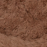 Pet Dog Bedding Warm Plush Round Comfortable Nest Sleeping kennel Coffee M 70cm - Side View