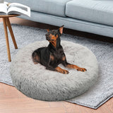 Pet Dog Bed Bedding Warm Plush Round Comfort Dog Nest Light Grey kennel XL 100cm - Close-Up Angle