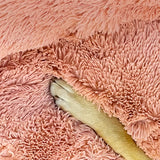 Pet Dog Bedding Warm Plush Round Comfortable Nest Comfy Sleeping kennel Pink Large 90cm - Top-Down View