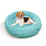 Pet Dog Bedding Warm Plush Round Comfortable Nest Comfy Sleeping kennel Green Large 90cm - 45-Degree Angle