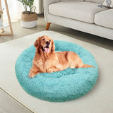 Pet Dog Bedding Warm Plush Round Comfortable Nest Comfy Sleep kennel Green 100cm - Rear View