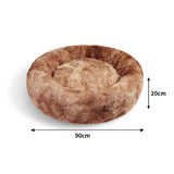 Pawfriends Dog Cat Pet Calming Bed Warm Soft Plush Round Nest Comfy Sleeping Kennel Cave AU - Front View