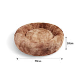 Pawfriends Dog Cat Pet Calming Bed Warm Soft Plush Round Nest Comfy Sleeping Kennel Cave 70 - Front View