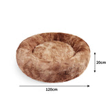 Pawfriends Dog Cat Pet Calming Bed Warm Soft Plush Round Nest Comfy Sleeping Cave 120cm - Front View