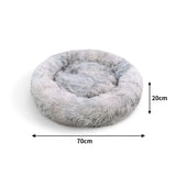 Pawfriends Dog Cat Pet Calming Bed Warm Soft Plush Round Nest Comfy Sleeping Washable Zip - Front View