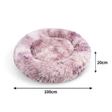 Pawfriends Cat Dog Pet Calming Bed Warm Soft Plush Round Nest Comfy Sleeping Kennel Cave AU - Front View