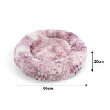 Pawfriends Dog Cat Pet Calming Bed Warm Soft Plush Round Nest Comfy Sleeping Kennel Cave 90 - Front View