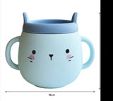 Whisker Wonderland Innovative Hydroponic Cat Grass Growing Mug - Blue | Soil-Free, Digestion & Hairball Aid, Eco-Friendly Silicone, Reusable - Front View