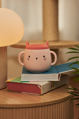 Whisker Wonderland Innovative Hydroponic Cat Grass Growing Mug - Pink | Soil-Free, Digestion & Hairball Aid, Eco-Friendly Silicone, Reusable - Top-Down View