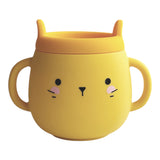 Whisker Wonderland Innovative Hydroponic Cat Grass Growing Mug - Yellow | Soil-Free, Digestion & Hairball Aid, Eco-Friendly Silicone, Reusable - Top-Down View