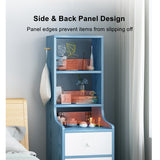 2x bedside table set with shelves and drawers modern white design - 45-Degree Angle