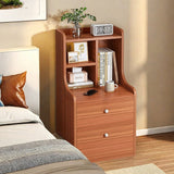 2x bedside table set wooden vintage storage bedroom furniture nightstand - Extra Image
