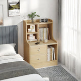 2x bedside table set wooden drawers lockable storage bedroom furniture - Extra Image