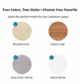 White Nightstand Security Drawer Open Shelf Storage Tray Wooden Knob Minimalist - Extra Image