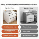2x Bedside table set with drawers, minimalist design, warm white finish - Side View
