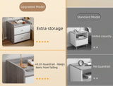 2x Modern bedside table with drawers, minimalist design, bedroom furniture - Front View