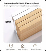 2x Bedside table set with drawers, minimalist design, white finish, modern style - 45-Degree Angle