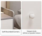 2x Bedside table set with drawers, minimalist design, white finish, modern style - Extra Image