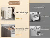2x Bedside Table Pair White 3 Drawers Wooden Knobs Modern Minimalist Design - Side View