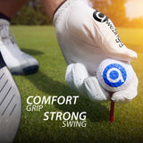 Awezingly Premium Quality Cabretta Leather Golf Glove for Men - White (M/L) - 45-Degree Angle