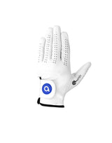 Awezingly Premium Quality Cabretta Leather Golf Glove for Men - White (M/L) - Front View
