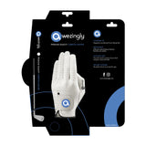 Awezingly Premium Quality Cabretta Leather Golf Glove for Men - White (M/L) - Side View