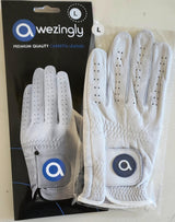 Awezingly Premium Quality Cabretta Leather Golf Glove for Men - White (XL)