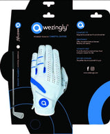 Awezingly Power Touch Cabretta Leather Golf Glove for Men - White (M/L) - Top-Down View