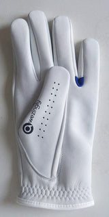 Awezingly Power Touch Cabretta Leather Golf Glove for Men - White (M/L) - Side View