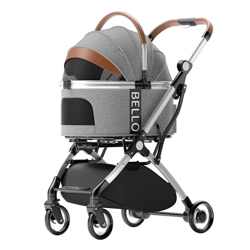 Bello Lux Pet Stroller - Grey Elegance